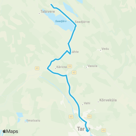 HANSABUSS AS Õvanurme Rist - Lähte - Kärkna - Tartu map