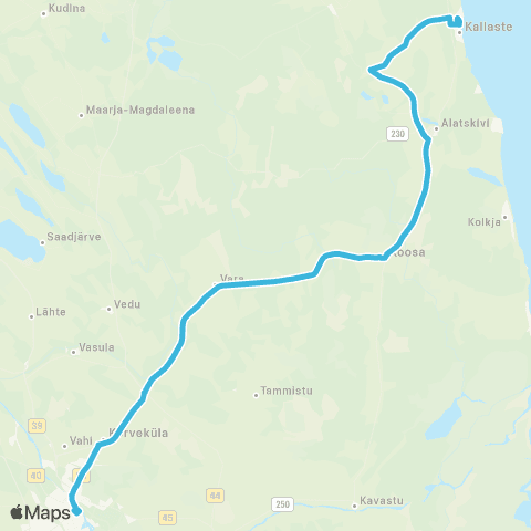 HANSABUSS AS Kallaste - Kokora Rist - Alatskivi - Koosa - Tartu map