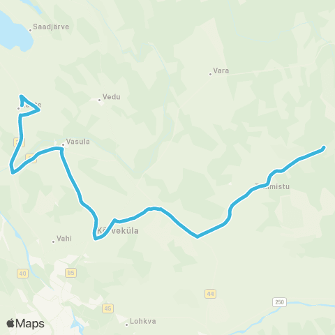 HANSABUSS AS (Aaviku) - Taabri - Kõrveküla - Lähte map