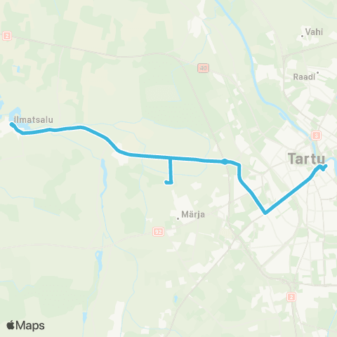 HANSABUSS AS Tartu - Ilmatsalu - Tartu map
