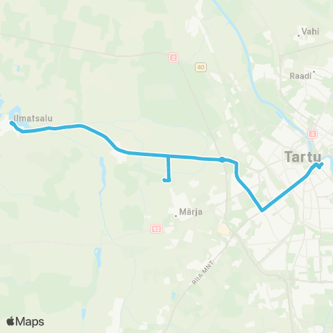 HANSABUSS AS Tartu - Ilmatsalu - Tartu map