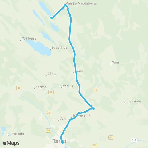 HANSABUSS AS (Kaiavere) - Maarja-Magdaleena - Vedu - Vesneri - Tartu map