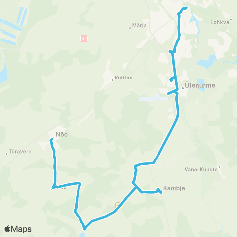 HANSABUSS AS Tartu - Aarike - Luke Mõisa - Nõo map
