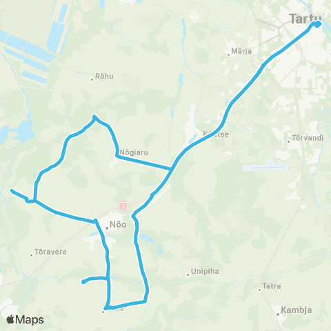 HANSABUSS AS Tartu - Nõgiaru - Keeri - Luke - Tartu map