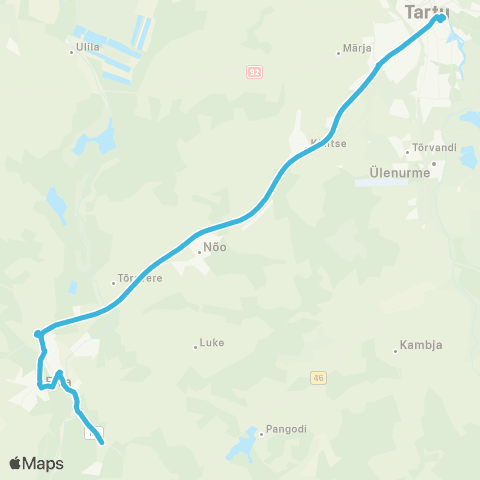 HANSABUSS AS Tartu - Elva - Tartu (Ekspressliin) map