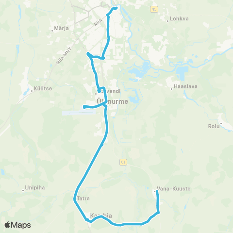HANSABUSS AS Tartu - Tõrvandi - Lennujaam - Kambja Park - (Kuuste) map