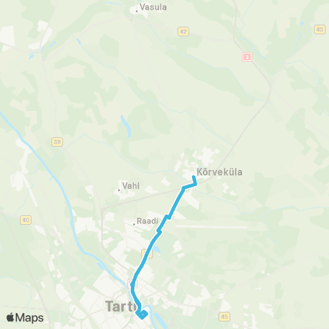 HANSABUSS AS Tartu - Vasula - Tartu map