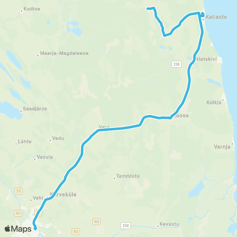 HANSABUSS AS Tartu - Koosa - Alatskivi - Kallaste - (Pala) map
