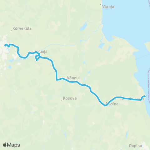 HANSABUSS AS Tartu - Võnnu - Lääniste - (Mehikoorma) map