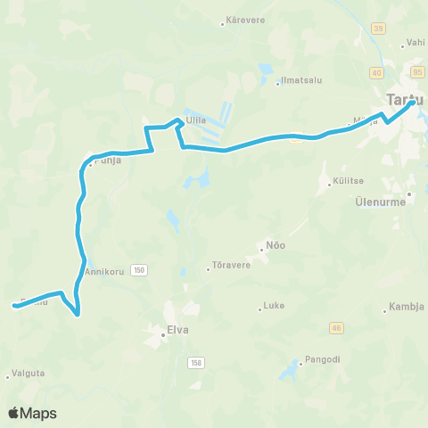 HANSABUSS AS Tartu - Ulila - Puhja - Annikoru - Suure-Konguta - (Rannu) map