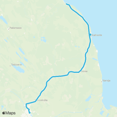 HANSABUSS AS (Teemeistri) - Ranna Mõis - Kallaste - Alatskivi - Koosa - Tartu map