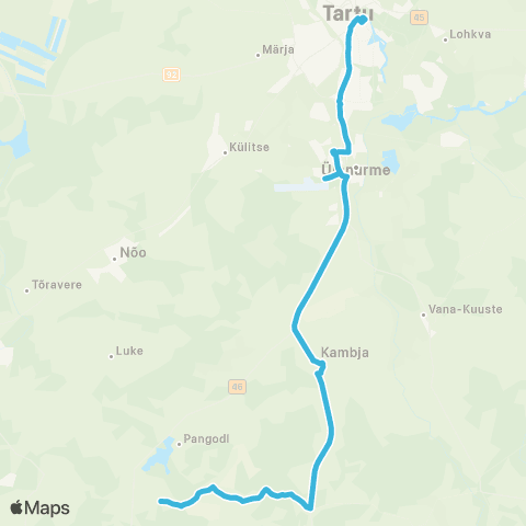 HANSABUSS AS (Palumäe) - (Kammeri) - Kambja Apteek - Tartu map
