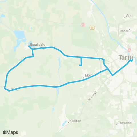 HANSABUSS AS Tartu - Haage - Ilmatsalu - Tartu map