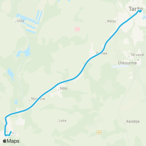 HANSABUSS AS Elva - Nõo Tee - Tartu (Kiirliin) map