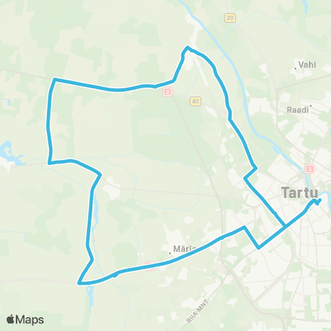 HANSABUSS AS Tartu - Vorbuse - Ilmatsalu Kool - Haage - Tartu map