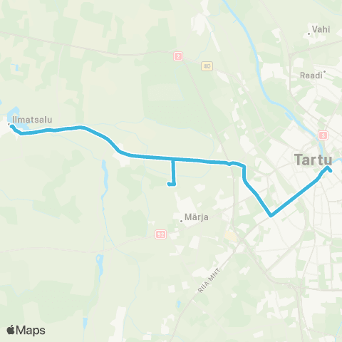 HANSABUSS AS Ilmatsalu - Tartu map
