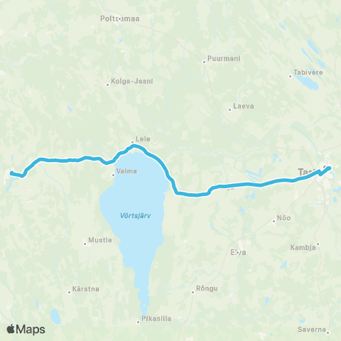 HANSABUSS AS Viljandi - Leie - Ristimäe - Puhja - Tartu map