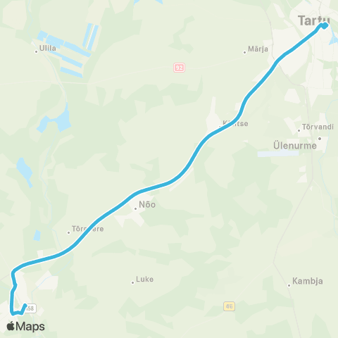 HANSABUSS AS Elva - Nõo Tee - Tartu (Kiirliin) map