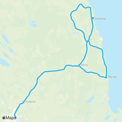 HANSABUSS AS Tartu - Kallaste - Kadrina Mõis - Pala - Alatskivi - Varnja - Tartu map