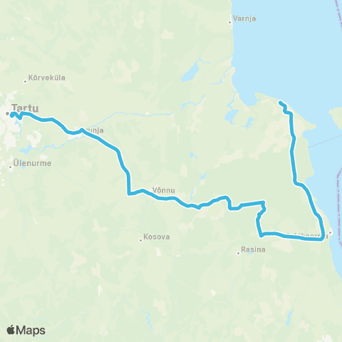 HANSABUSS AS Tartu - Järvselja - Mehikoorma - (Arusoo) map