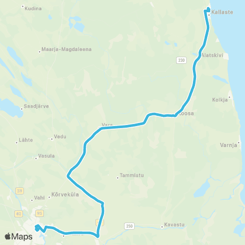 HANSABUSS AS Kallaste - Alatskivi - Koosa - Pilka - Tartu map