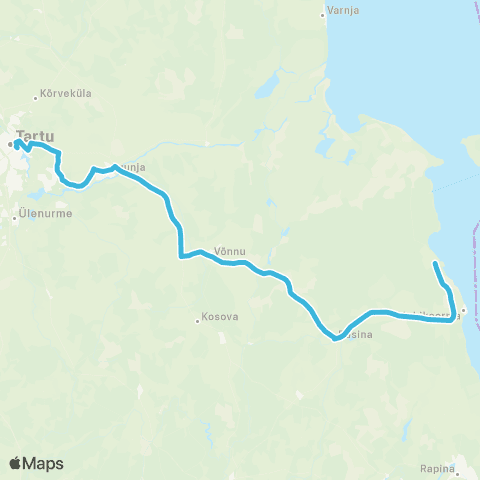 HANSABUSS AS (Mandli) - Mehikoorma - Võnnu - Luunja Kool - Tartu map