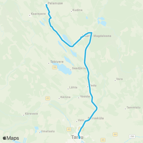 HANSABUSS AS Tartu - Vedu - Maarja-Magdaleena - (Palamuse) map