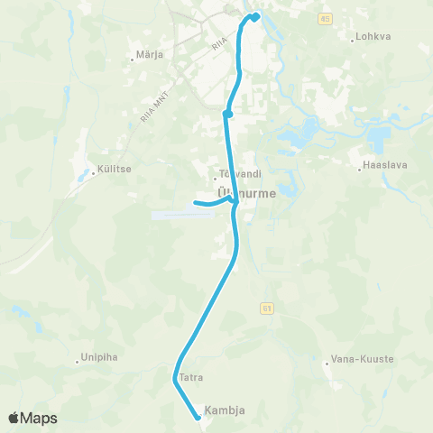 HANSABUSS AS Kambja Park - Tartu map
