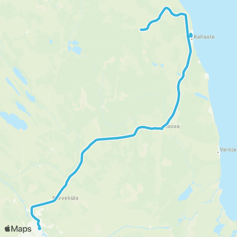 HANSABUSS AS Tartu - Koosa - Alatskivi - (Nina) - Kallaste - (Pala) map