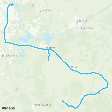HANSABUSS AS Ignase - Uniküla Rist - Roiu - Tartu map