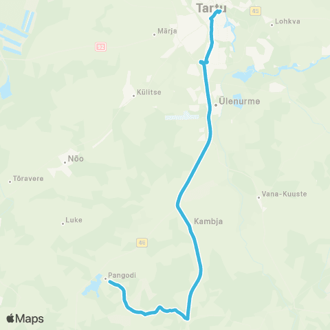 HANSABUSS AS Tartu - Kambja - Vissi - Kammeri - (Koidu) map