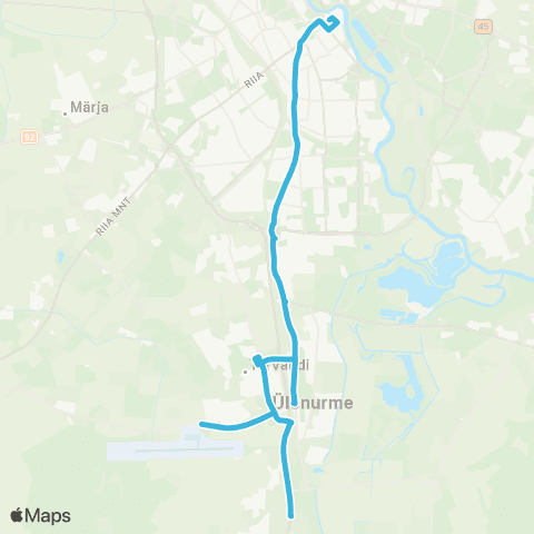 HANSABUSS AS Reola - Tõrvandi - Tartu map