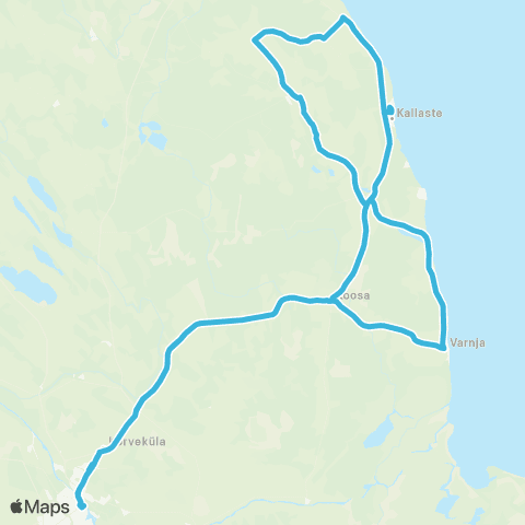 HANSABUSS AS Tartu - Kallaste - Assikvere - Pala - Alatskivi - Varnja - Tartu map