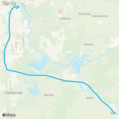 HANSABUSS AS Roiu Kauplus - Tartu map