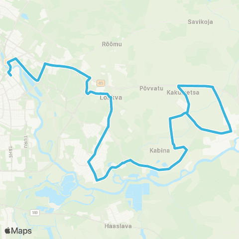 HANSABUSS AS Luunja Kool - Kaku Tee - Luunja Kool - Kellukese - Haldja Tee - Soojuse Tee - Tartu map