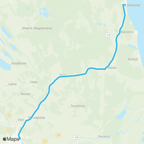 HANSABUSS AS Tartu - Koosa - Alatskivi - Kallaste map