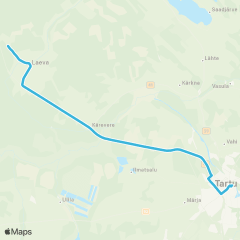HANSABUSS AS Tartu - Laeva - Siniküla map