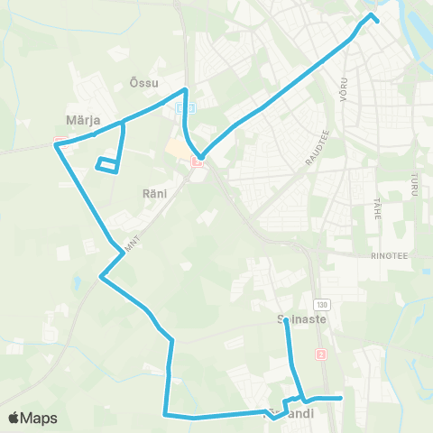 HANSABUSS AS Tõrvandi Tee - Rehe - Aia - Lemmatsi - Tartu map