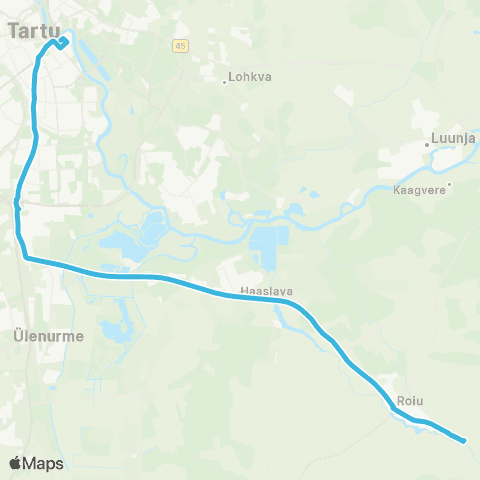 HANSABUSS AS (Roiu) - Sillaotsa - Roiu - Tartu map