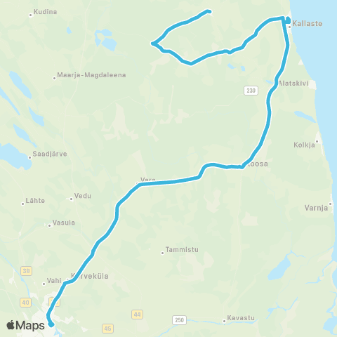 HANSABUSS AS Pala - Kokora - Kallaste - Alatskivi - Koosa - Tartu map