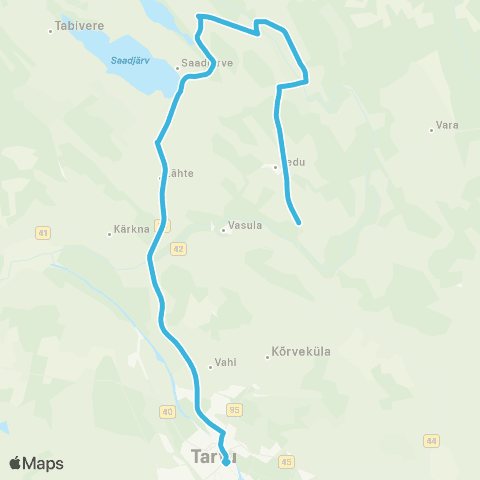 HANSABUSS AS Tartu - Lähte - Äksi Keskus - Vedu Keskus - (Kobratu) map