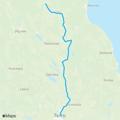 HANSABUSS AS Sadala - Torma - Voore - Vedu - Tartu map