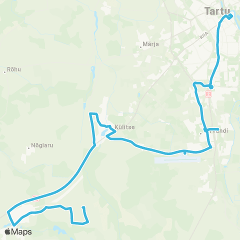 HANSABUSS AS Tooma - Nõo - Lennujaam - Tõrvandi - Tartu map