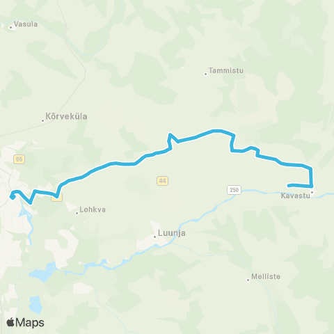 HANSABUSS AS Tartu - Pilka - Kavastu - (Kikaste) map