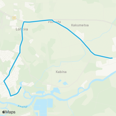 HANSABUSS AS Järvekalda - Uus-Veeriku - Puupilli - Luunja Kool map