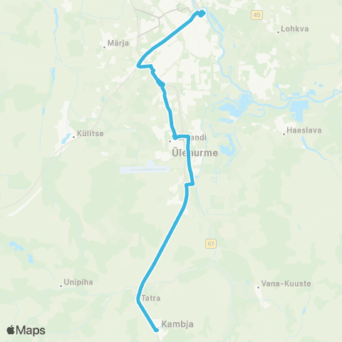 HANSABUSS AS Kambja Park - Ülenurme Keskus - Tõrvandi - Tartu map