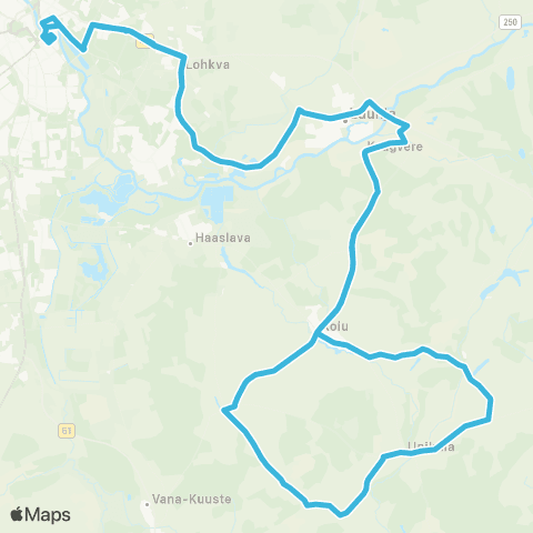 HANSABUSS AS Tartu - Roiu - Kulpna - Tartu map