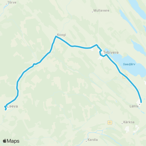 HANSABUSS AS Lähte - Tabivere Park - Laeva map