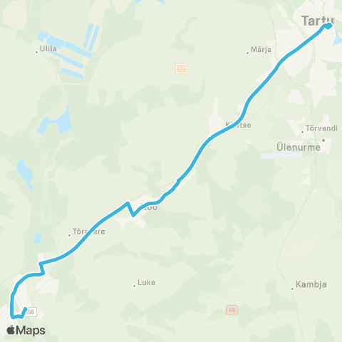 HANSABUSS AS Elva - Arbimäe - Nõo - Tartu map