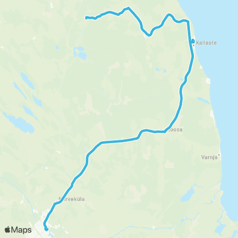 HANSABUSS AS Kääpa - Pala - Kallaste - Alatskivi - Koosa - Tartu map